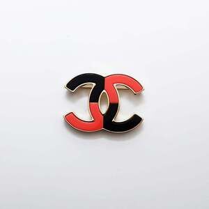 CHANEL Authentic Gold Logo Brooch